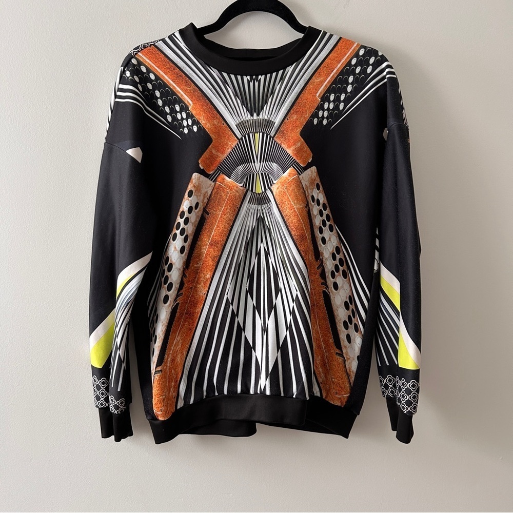 Clover Canyon Accordion Neoprene Fleece Sweatshirt XS Art To Wear - Picture 3 of 13